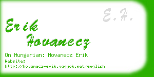 erik hovanecz business card